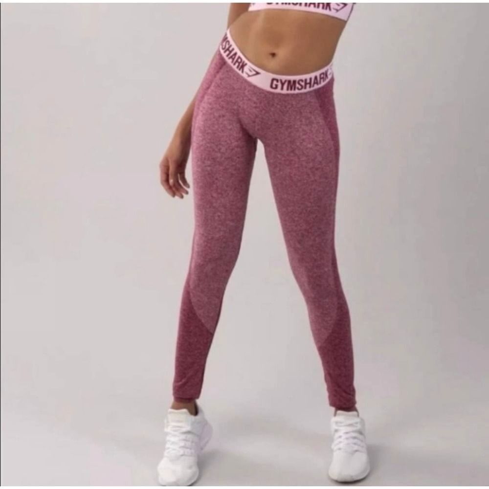 Gymshark Flex Seamless Dark Ruby Marled Athletic Leggings S